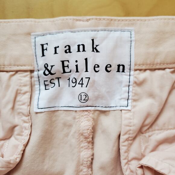 Frank & Eileen Wicklow Italian Chino Straight Pant Mid Rise Vintage Rose Size 12 - Picture 7 of 9